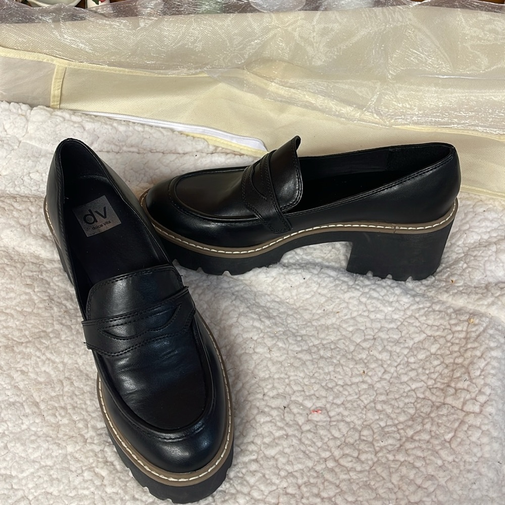 DV by Dolce Vita Women's Tammy Lug Sole Platform Loafer Size 10- Black -